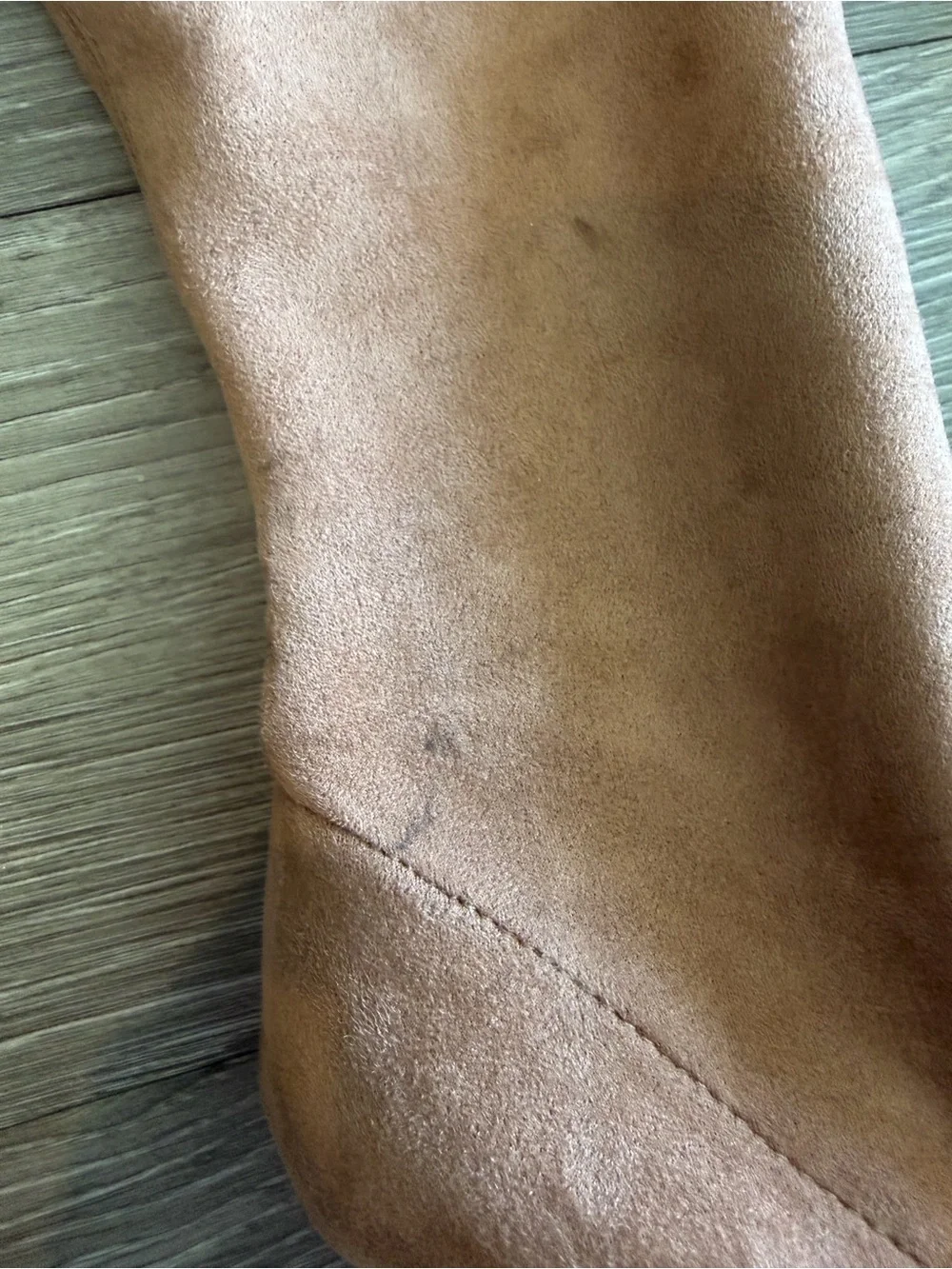 Windsor Women's Over-the-Knee Suede Boots in Tan with Clear Block Heel